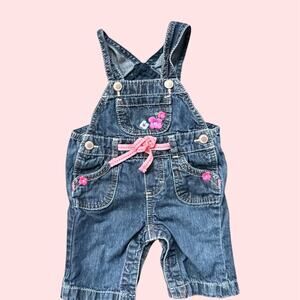Vintage Genuine Baby by Osh Kosh baby girl overalls with embroidery